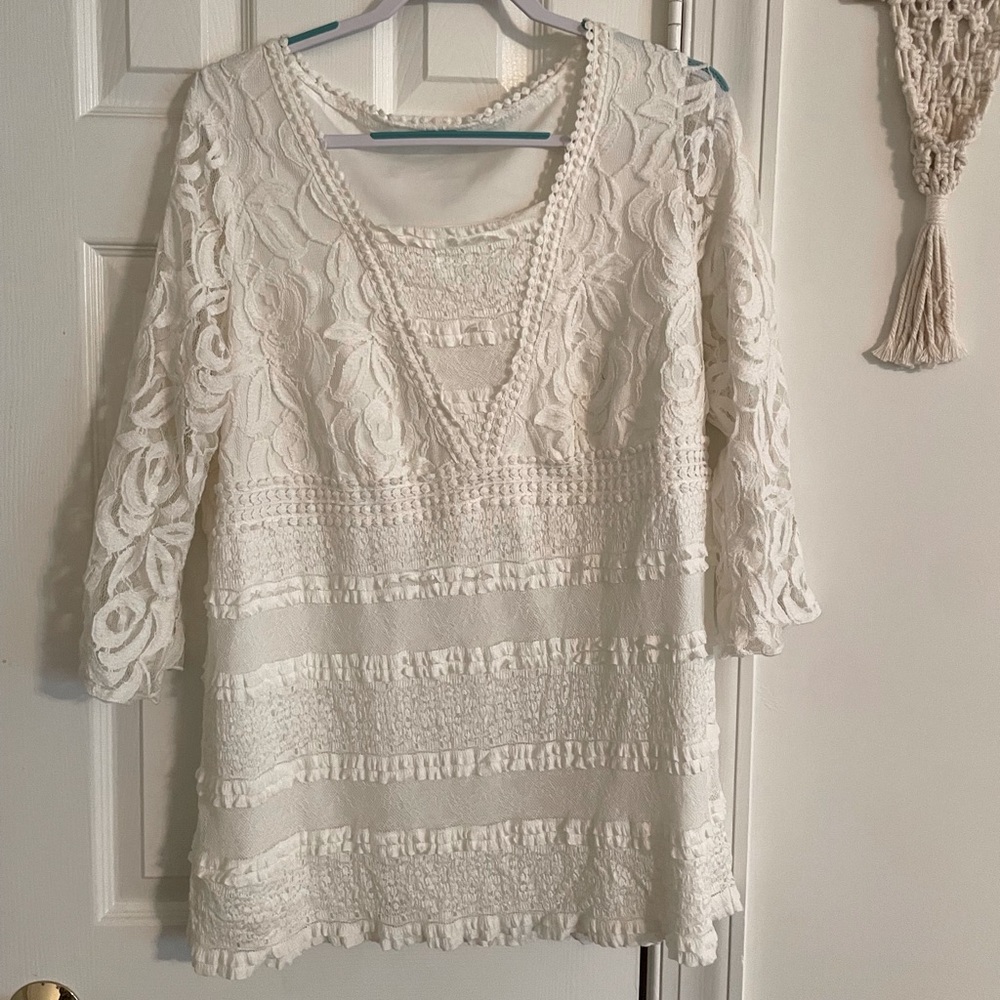 White Lacy Floral Dress